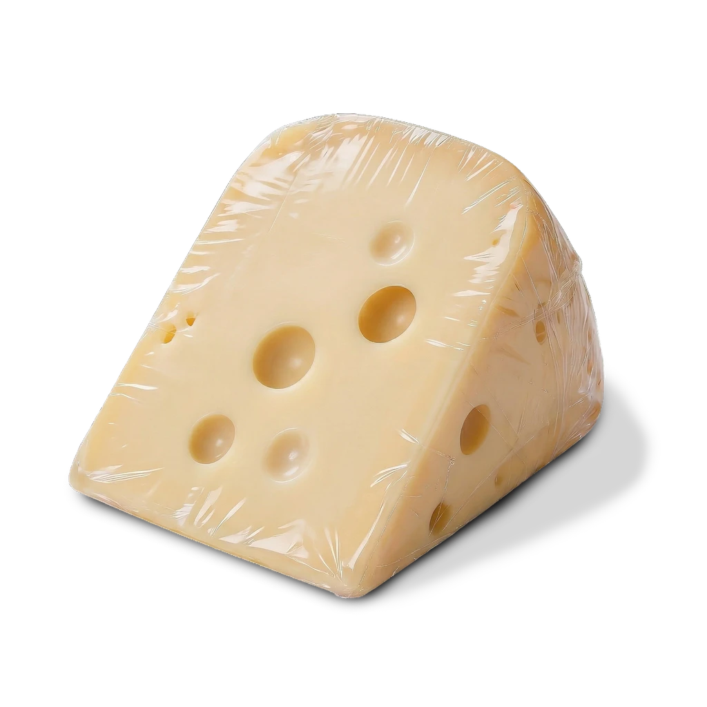 Unpackaged wedge of Yancey's Fancy Finger Lakes Swiss Cheese.