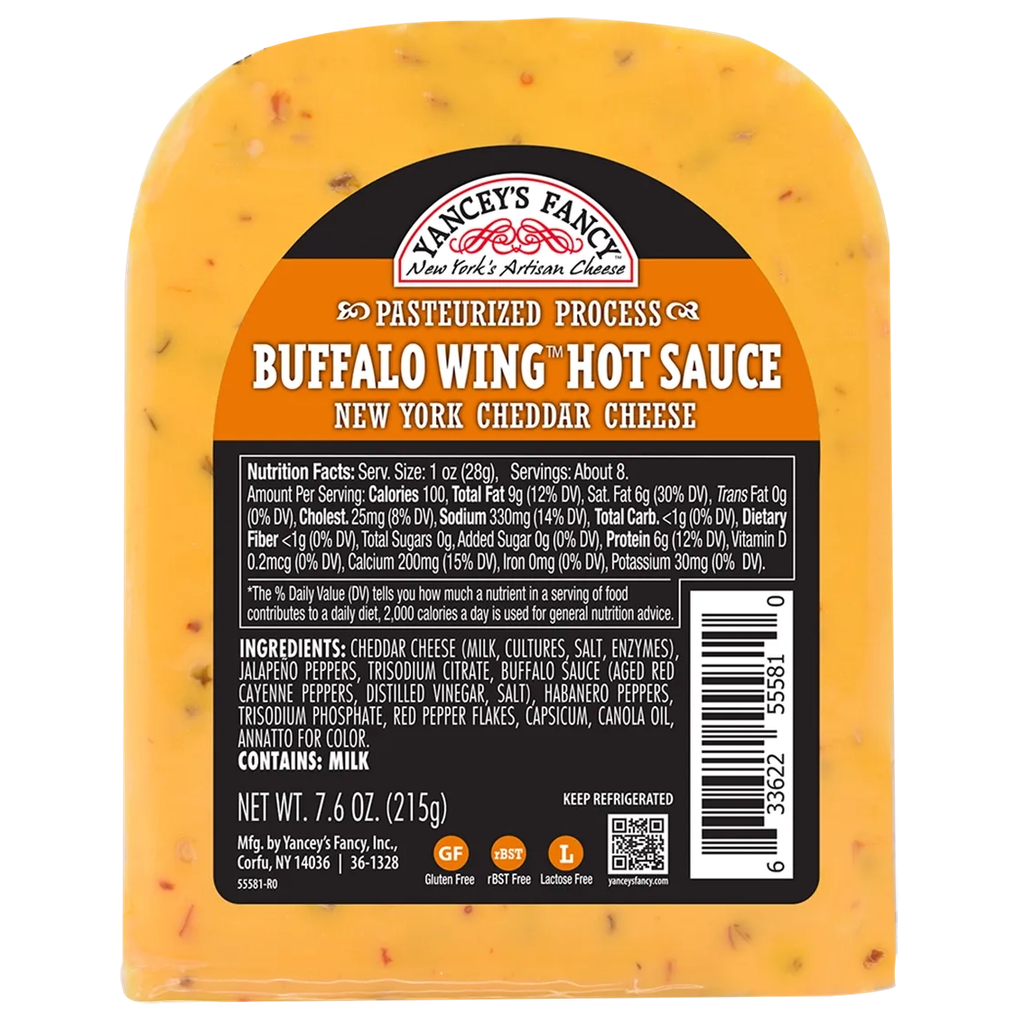 Yancey's Fancy Buffalo Wing Hot Sauce Cheese.