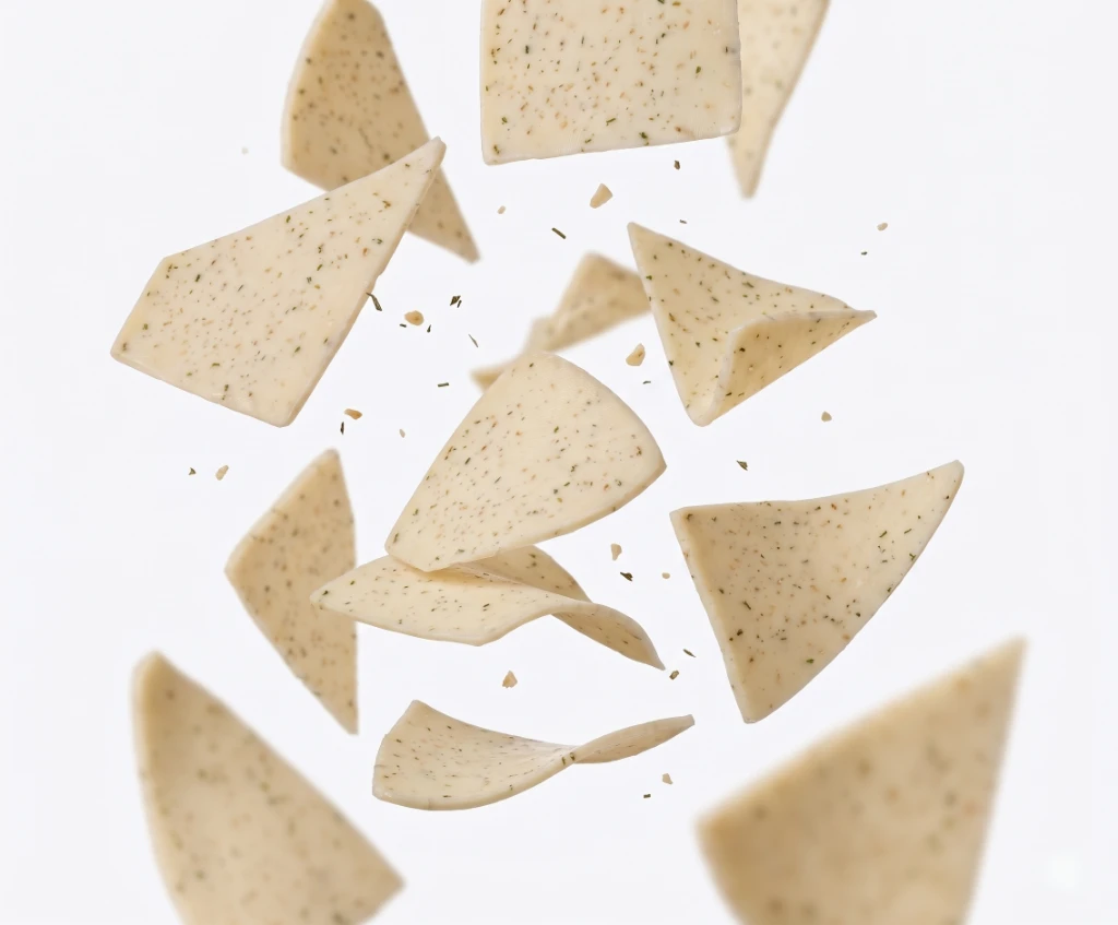 Yancey's Fancy Roasted Garlic Cheddar slices free-falling.