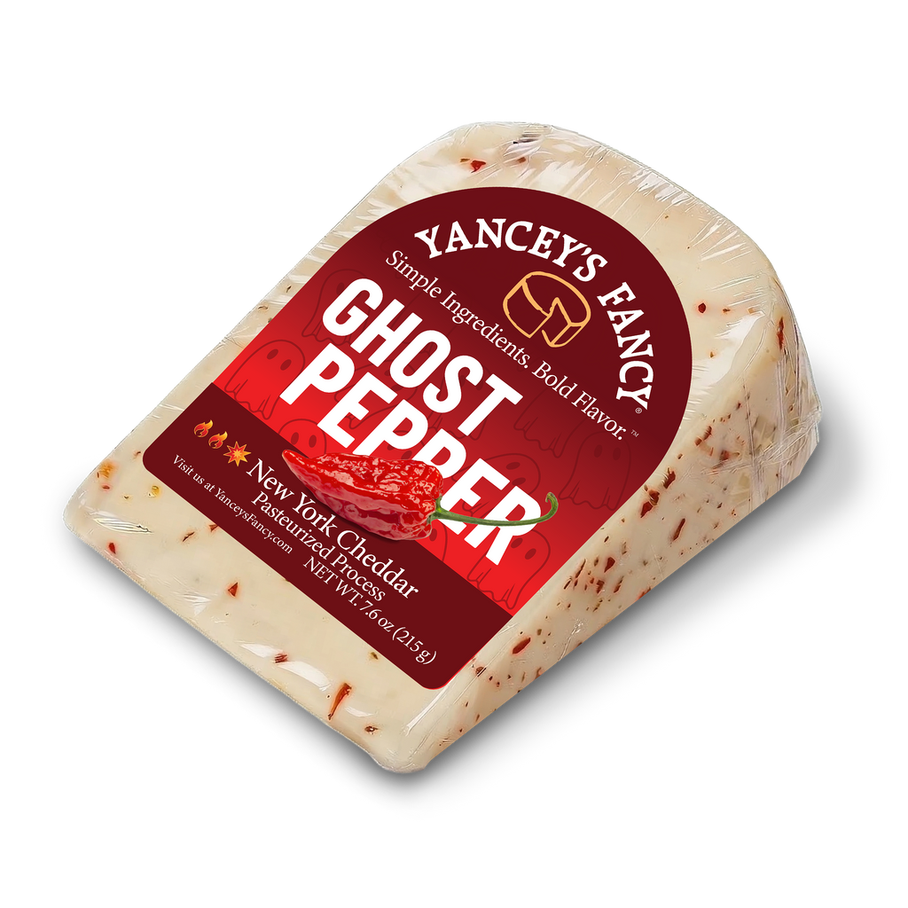 Yancey's Fancy Ghost Pepper Cheese 7.6 ounce wedge.