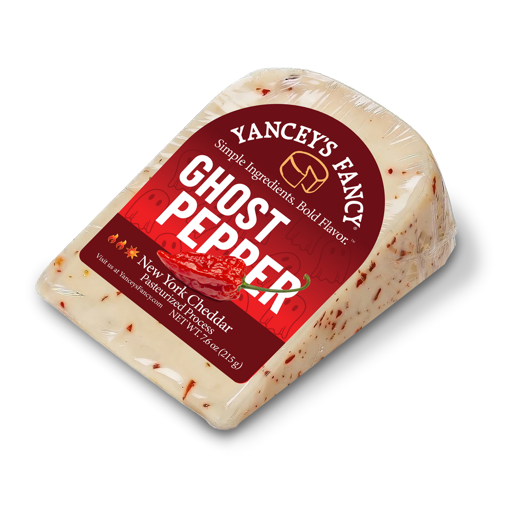 Yancey's Fancy Ghost Pepper Cheese 7.6 ounce wedge.