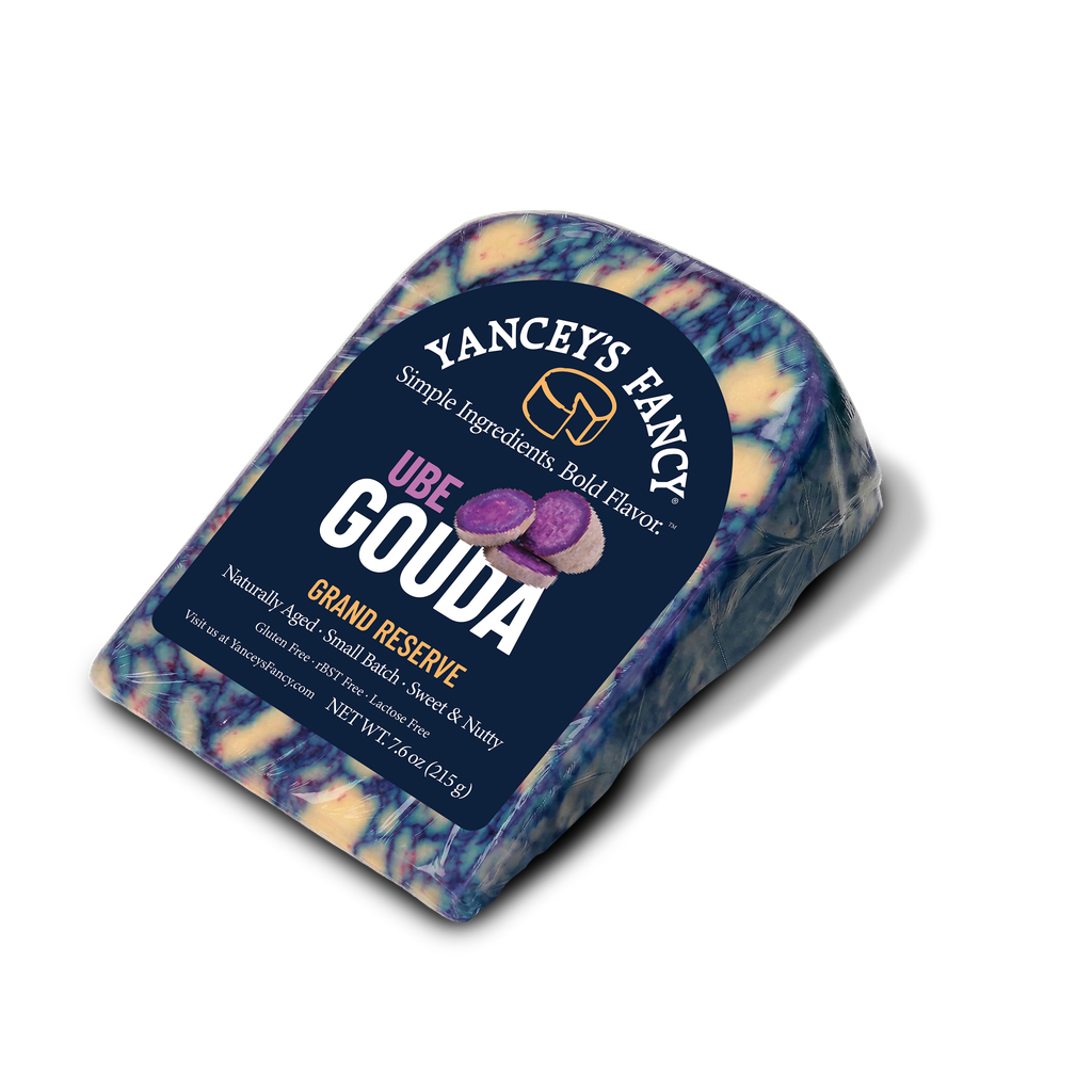 Yancey's Fancy Ube Gouda Cheese.