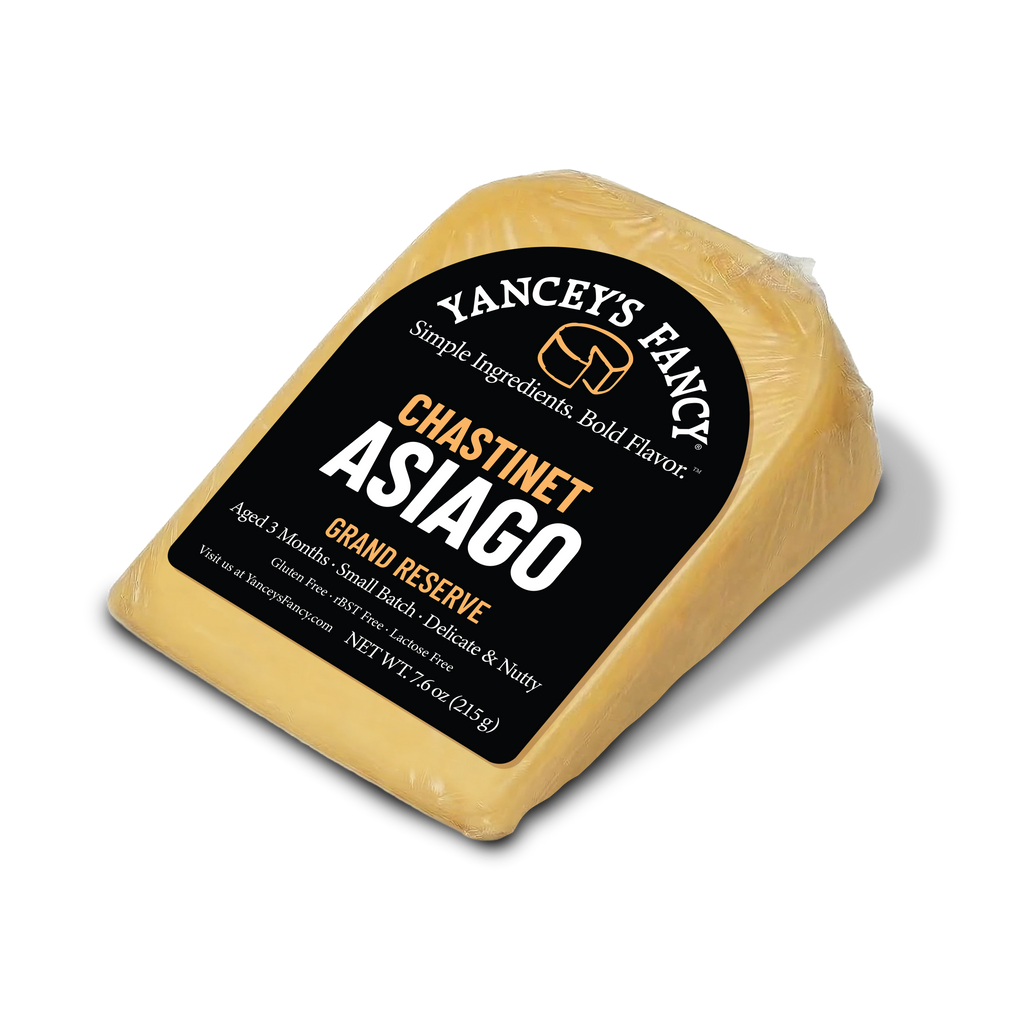 Yancey's Fancy 7.6 ounce wedge of Chastinet Asiago.