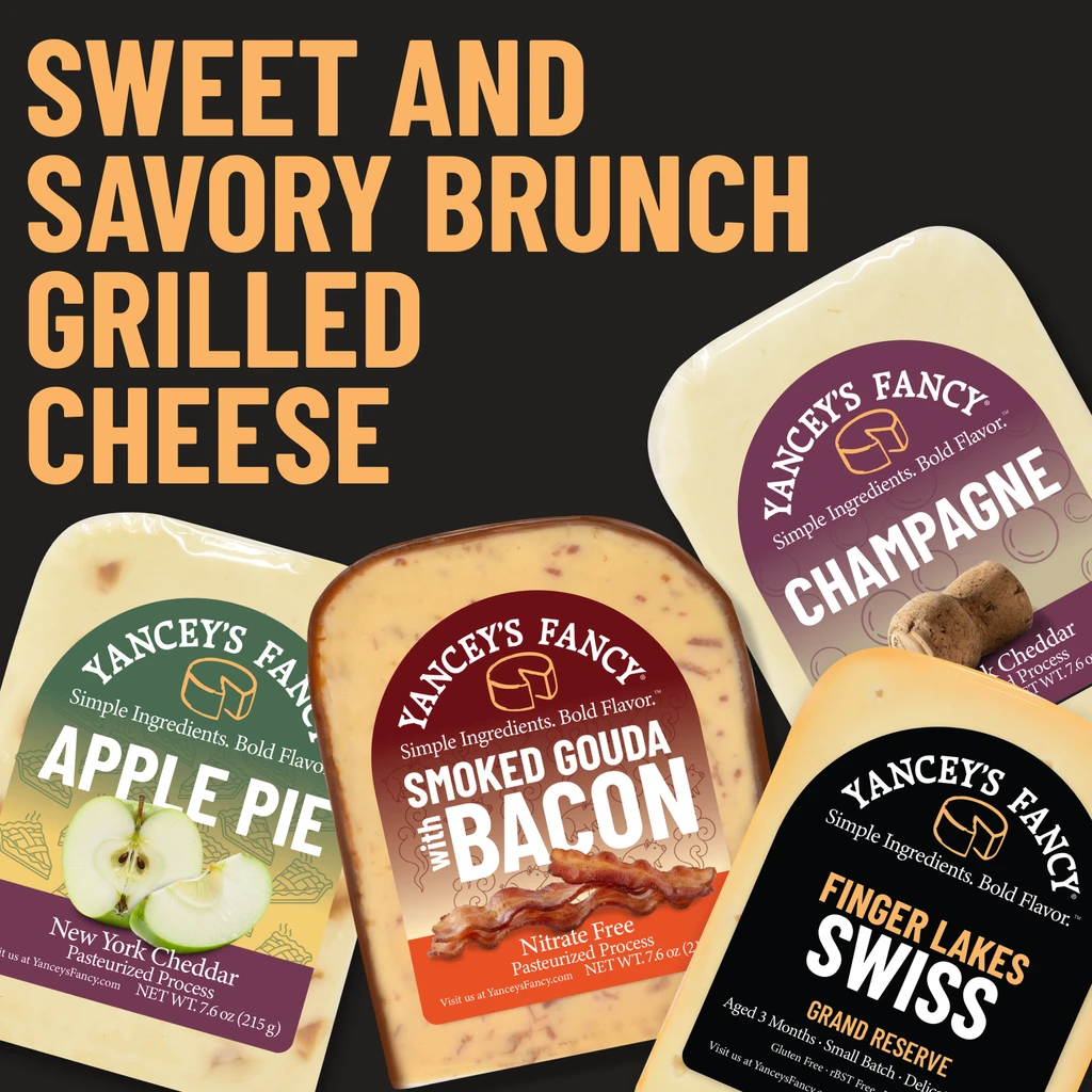 Yancey's Fancy Sweet & Savory Brunch Grilled Cheeses included in Recipe Kit.