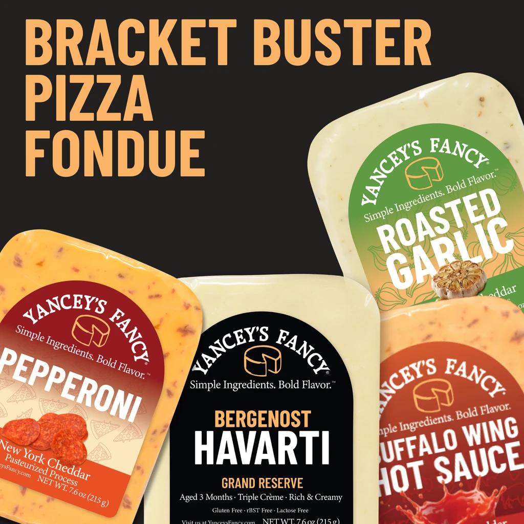 Yancey’s Fancy Bracket Buster Pizza Fondue & Graze Recipe Cheese Bundle.