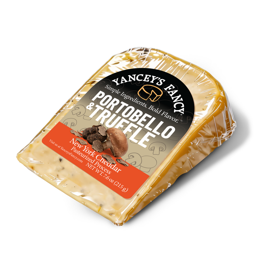 Yancey's Fancy Portobello & Truffle Cheese 7.6 ounce wedge.