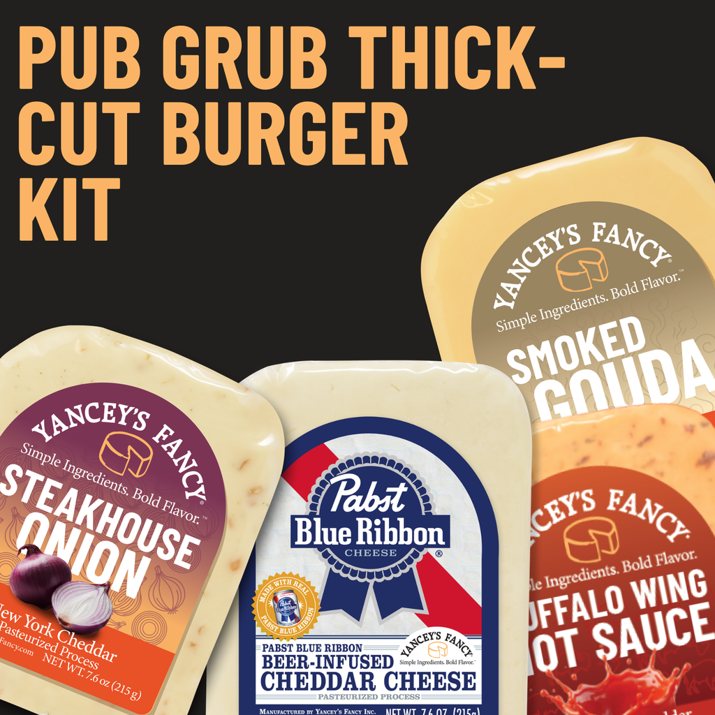 Yancey's Fancy Pub Grub PBR Thick-Cut Burger Recipe Cheese Pack.