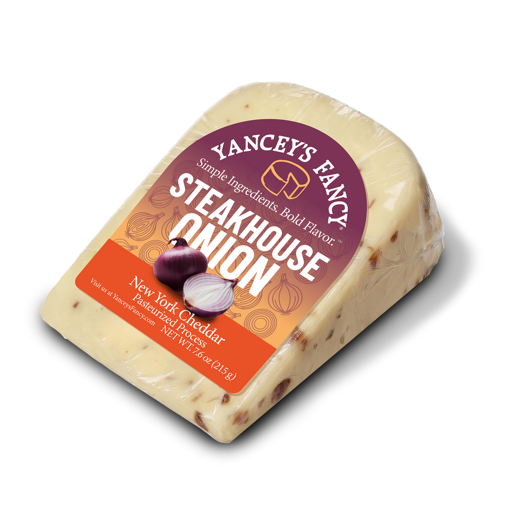 Yancey's Fancy Steakhouse Onion Cheese 7.6 ounce wedge.
