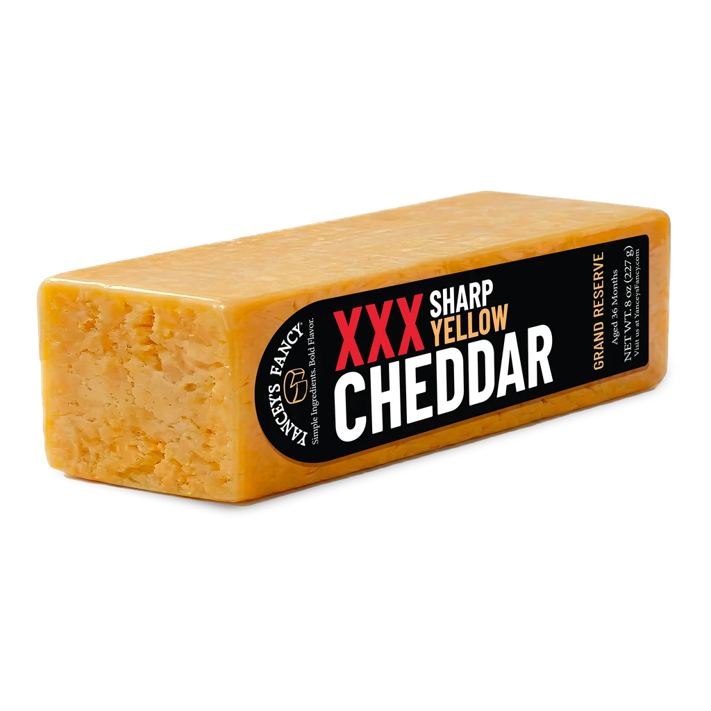 Yancey's Fancy XXX Sharp Yellow Cheddar Cheese.