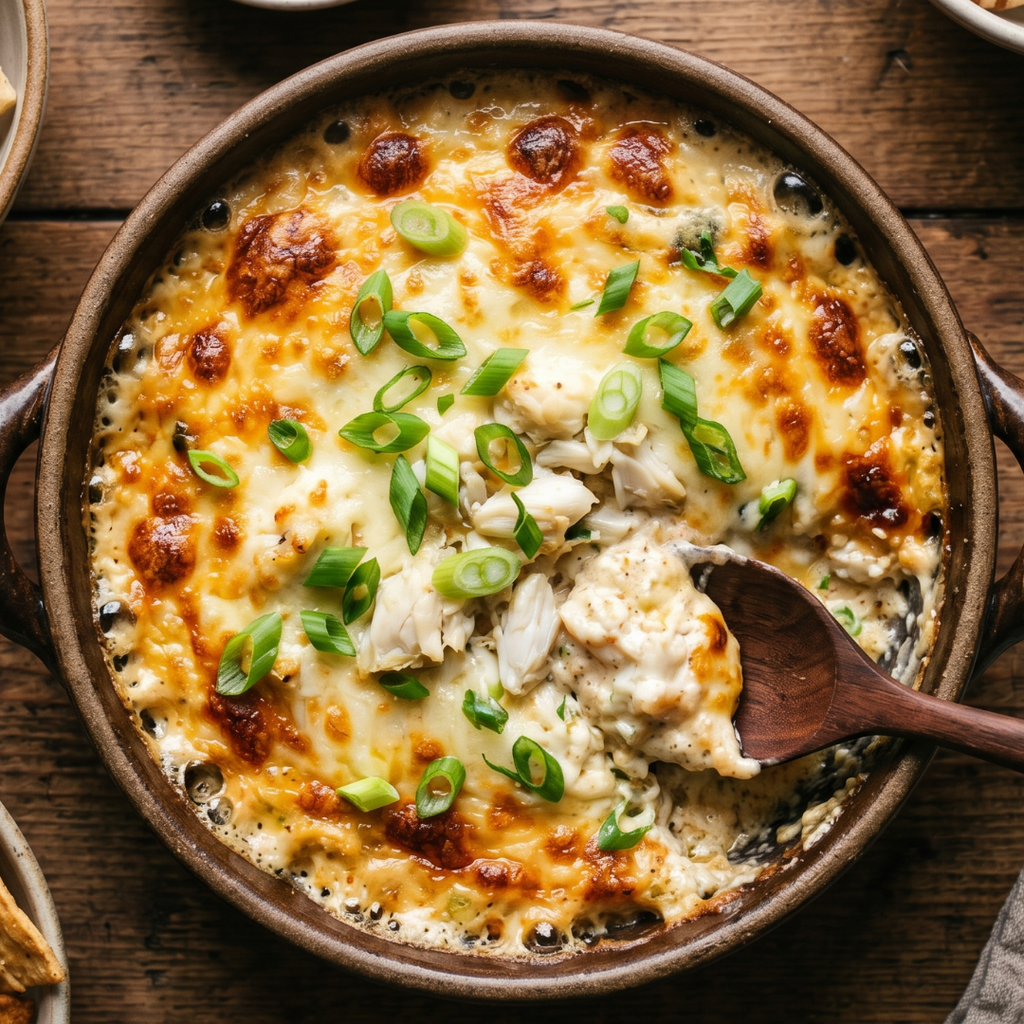Hot Chesapeake Crab & Cheddar Dip, decadent dip packed with lump crabmeat and Yancey's Fancy Chesapeake Bay Cheddar for the ultimate party appetizer.