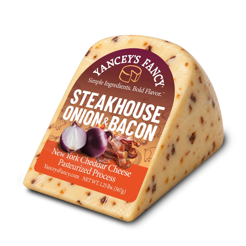 Yancey's Fancy Steakhouse Onion with Bacon 7.6 ounce wedge.