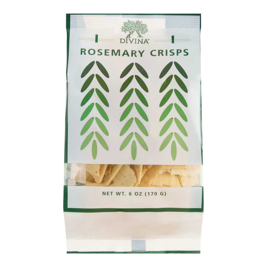 Divina rosemary crisps, the artisan cracker served with charcuterie in the Grand Crate gift box.