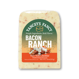 Front view of Yancey's Fancy Bacon Ranch Cheddar Cheese 7.6 oz wedge.