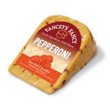 Yancey’s Fancy Pepperoni Cheddar Cheese 7.6 ounce wedge.
