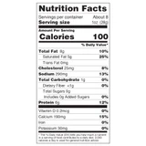 Yancey's Fancy Steakhouse Onion Cheddar Nutritional Label.