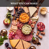 Inspiration picture of a charcuterie board that could be created using the meats and cheeses that come with the Yancey's Fancy Grand Gathering Charcuterie Pack.