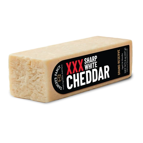 Yancey's Fancy, XXX Sharp White Cheddar, Cheese 8.0 oz, block of cheese