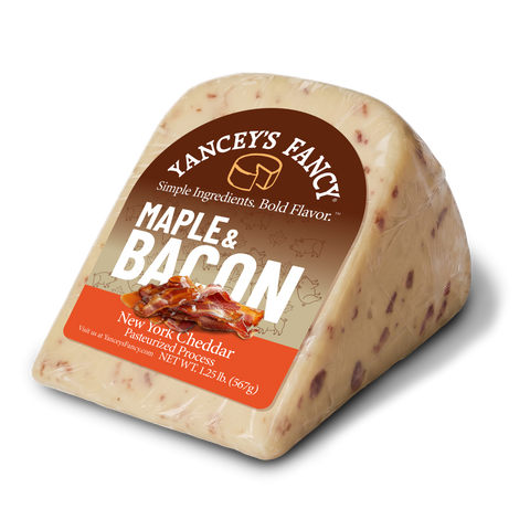 Yancey's Fancy Maple & Bacon Cheddar Cheese 1.25 lb Wedge