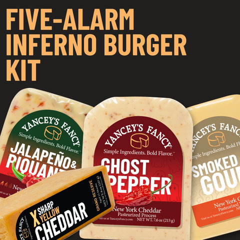 Yancey's Fancy Five Alarm Inferno Thick-Cut Burger Recipe Cheese Kit.