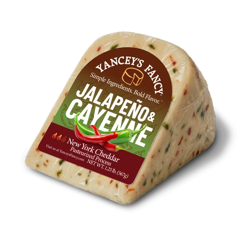 Yancey's Fancy Jalapeno & Cayenne Cheddar Cheese.