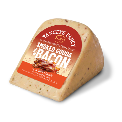 Yancey's Fancy Smoked Gouda with Bacon cheese wedge 1.25 lb wedge