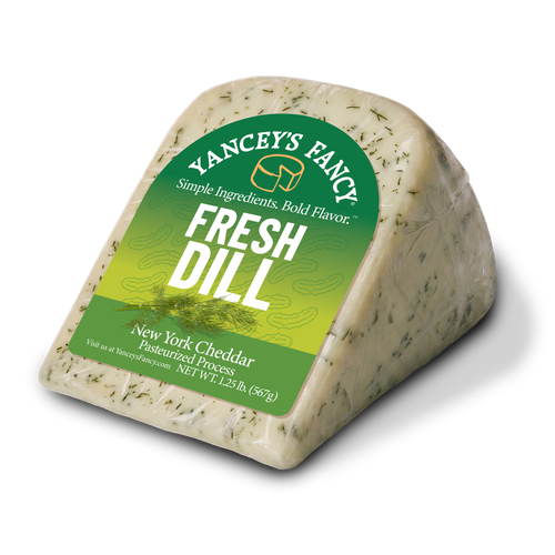 Yancey’s Fancy Fresh Killer Dill Cheddar Cheese.