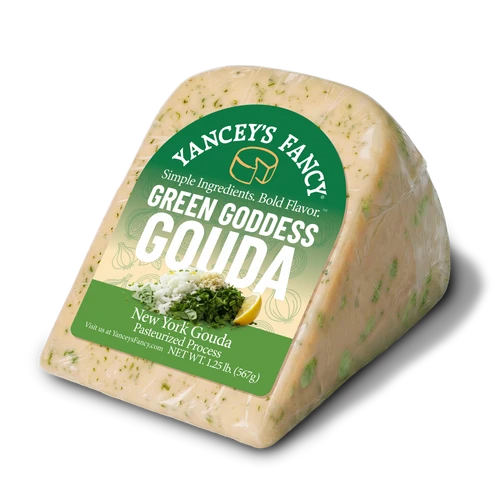 Yancey’s Fancy Green Goddess Gouda Cheese.