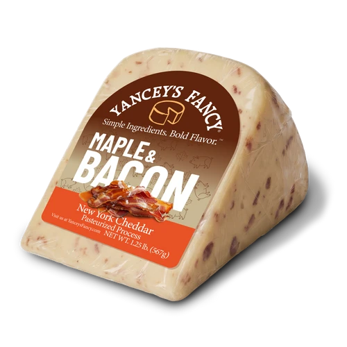 Yancey's Fancy Maple & Bacon Cheddar Cheese 1.25 lb Wedge