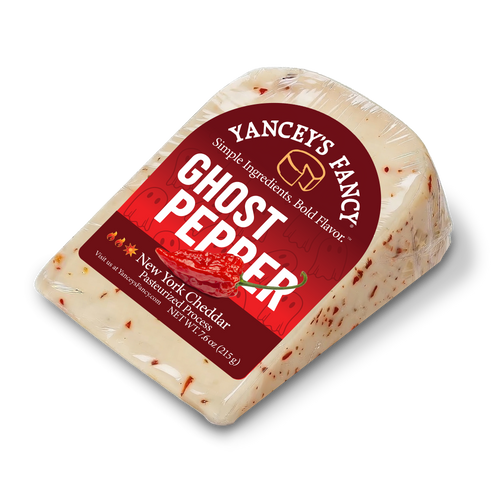 Yancey's Fancy Ghost Pepper Cheese 7.6 ounce wedge.
