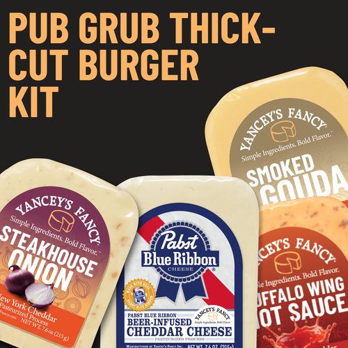 Yancey's Fancy Pub Grub PBR Thick-Cut Burger Recipe Cheese Pack.