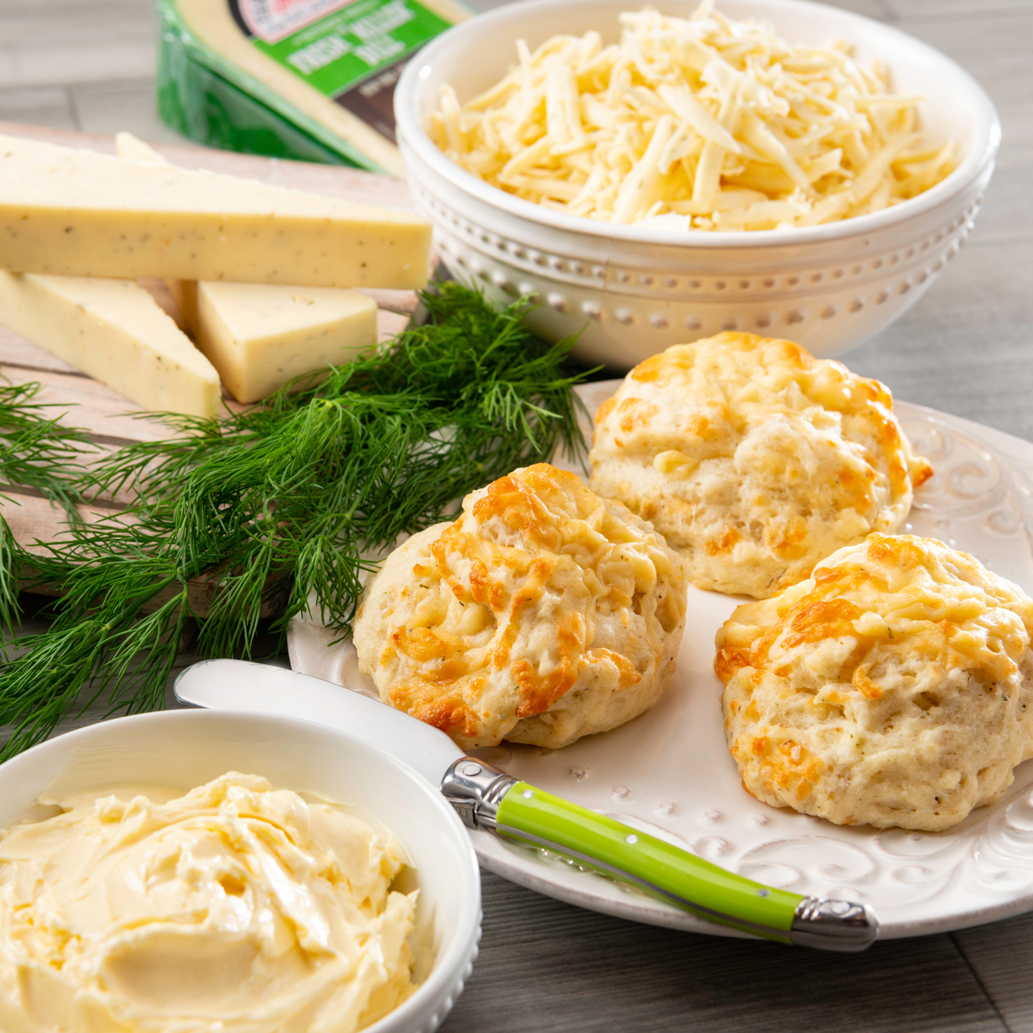 Killer Dill Cheddar Biscuits