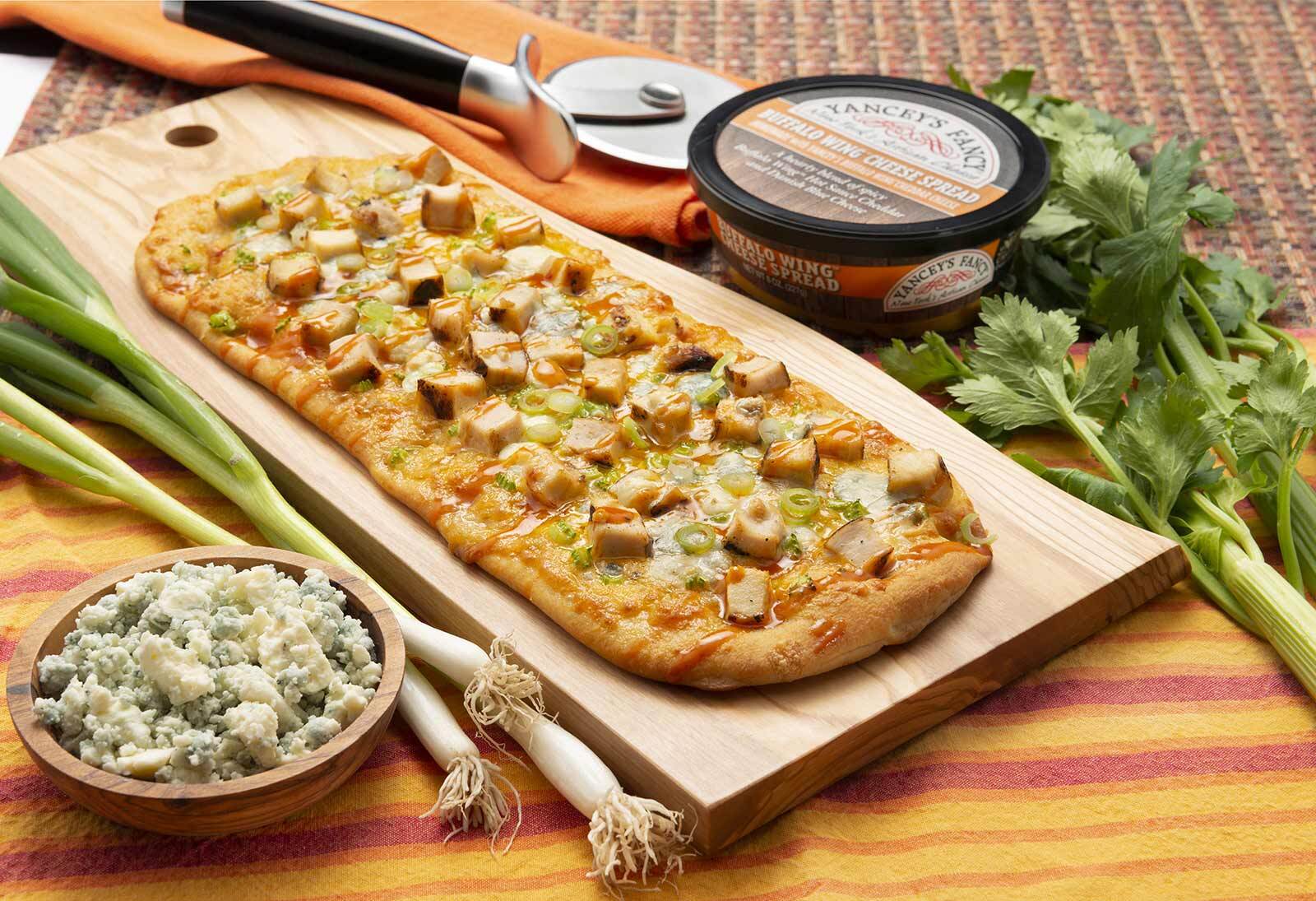 Yancey's Fancy Buffalo Wing artisan cheddar flatbread recipe