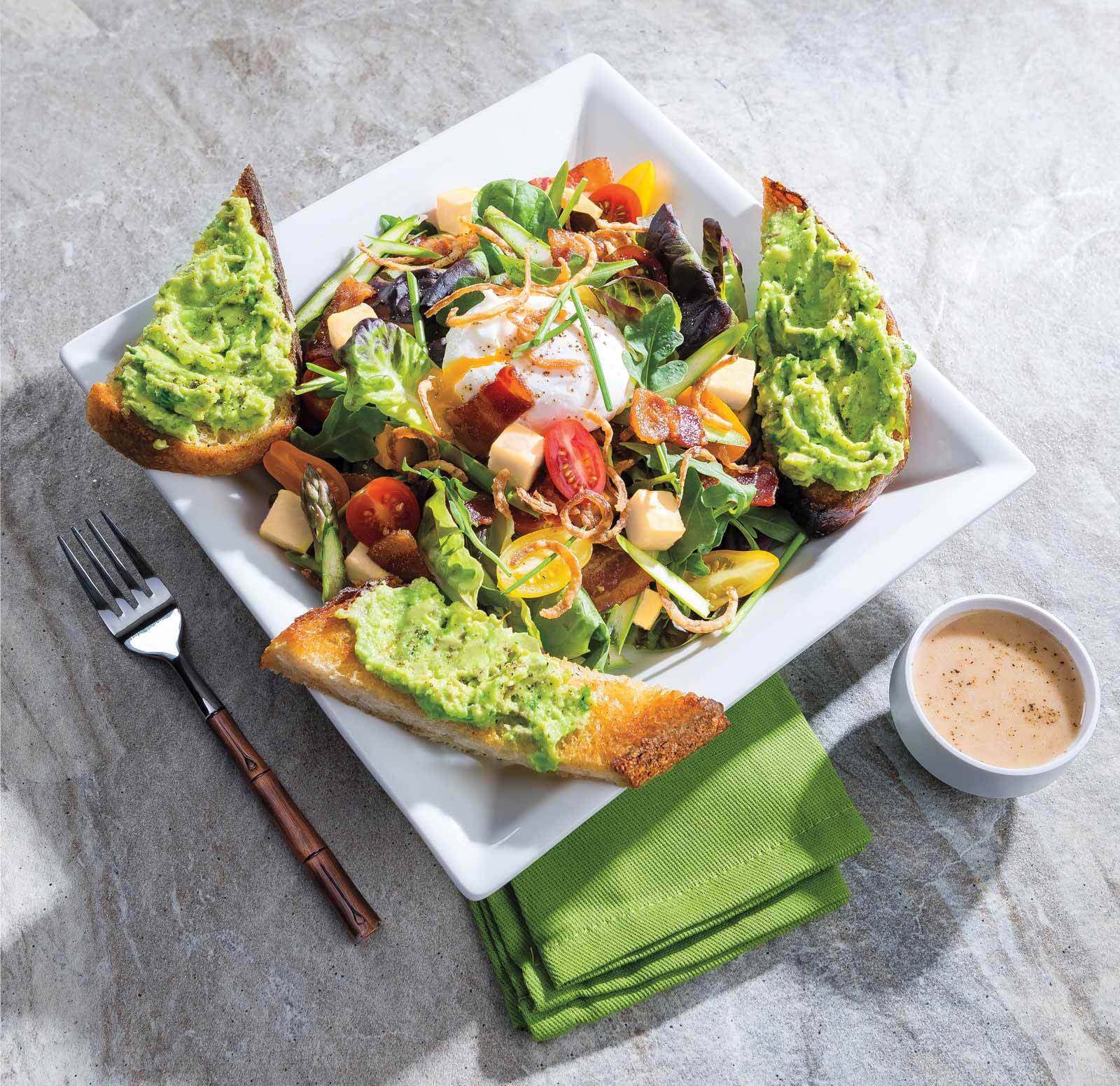 Breakfast Salad with Avocado Toast