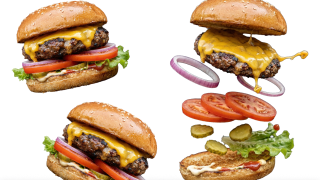 Yancey's Fancy artisan cheese melted on a gourmet burger — perfect for grilling and BBQ