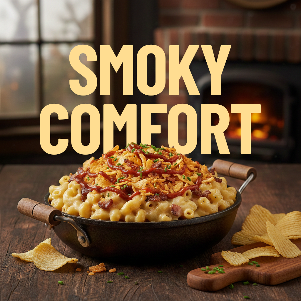 Yancey's Fancy Maple-Bacon Skillet Mac and Cheese Kit with premium artisan cheddar wedges