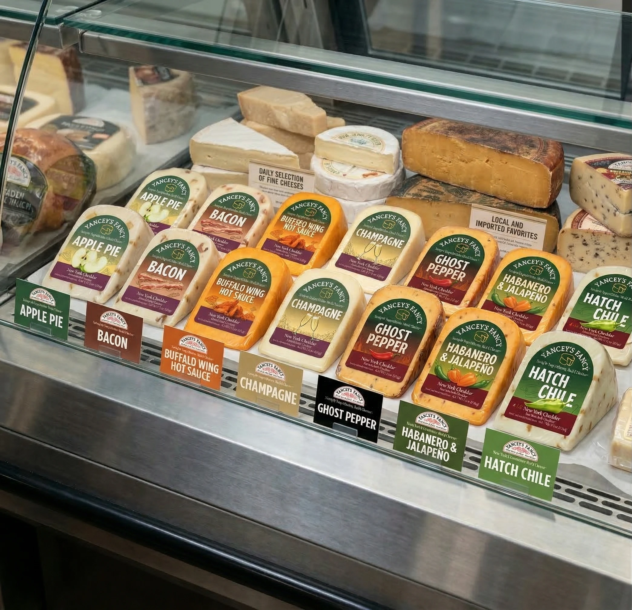 Finished artisan cheese wheels at Yancey’s Fancy