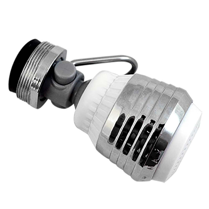 Chrome and White Dual-Spray Swivel Aerator