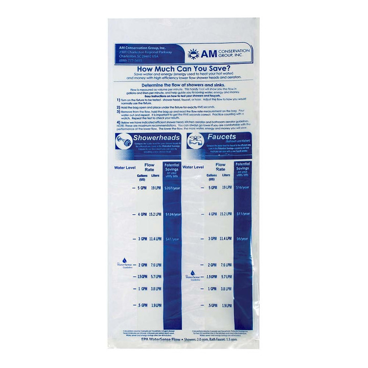 Shower & Faucet Flow Meter Bag