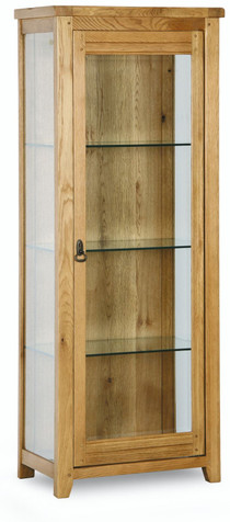 Verona Rustic Oak Glazed Display Cabinet