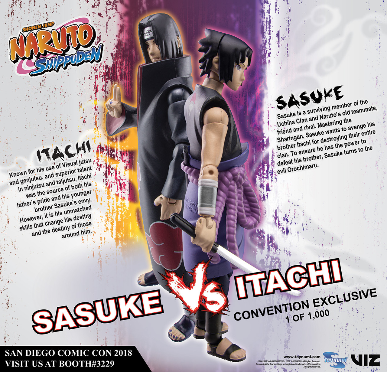 Naruto Shippuden Anime Itachi & Sasuke Uchiha Action Figure 2-Pack SDCC  2020 New
