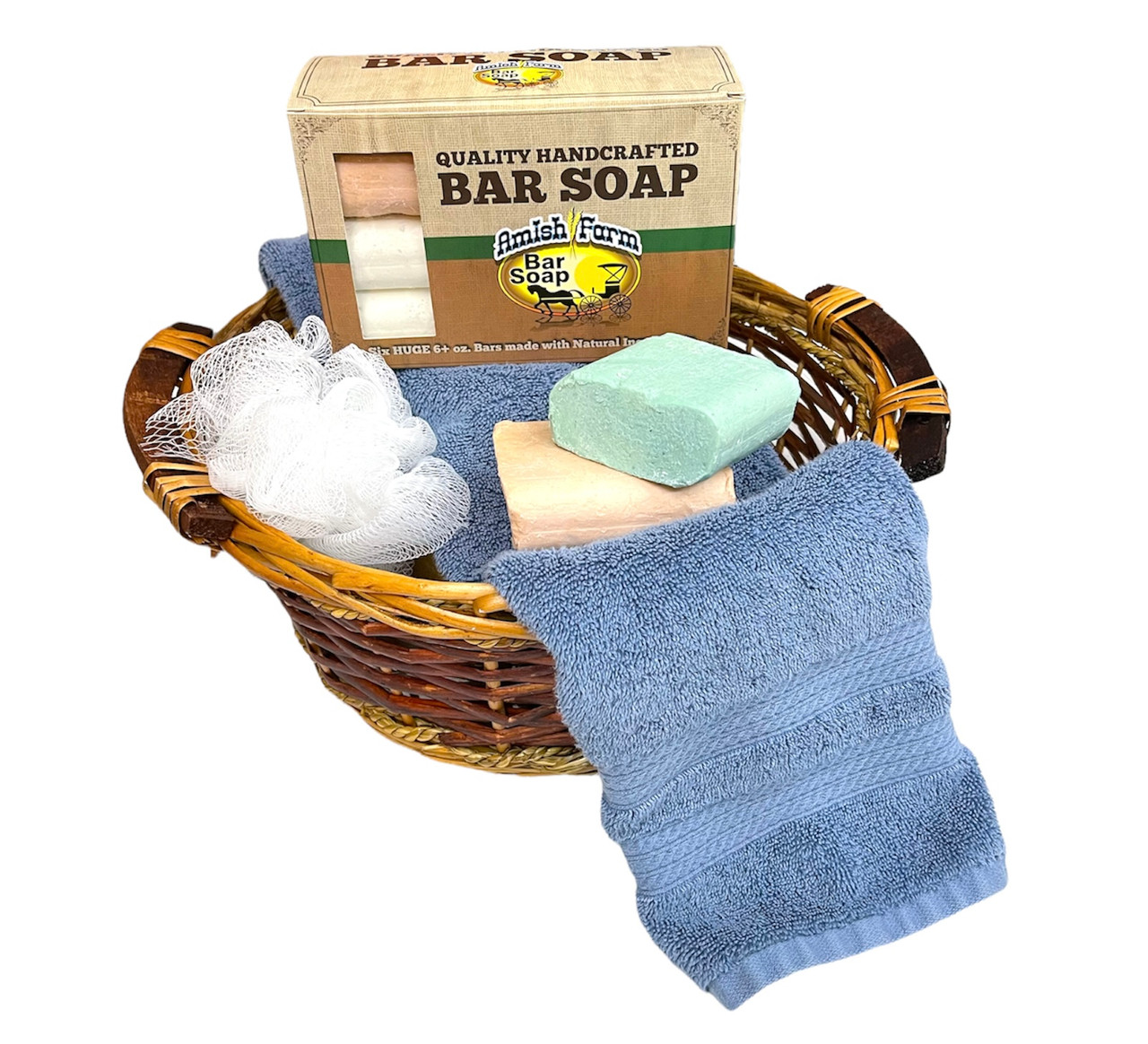 Natural Artisan Handmade Gift Basket Bar Soap Set