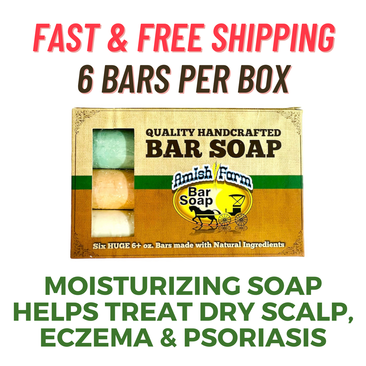 Six Handmade/Handcrafted All Natural Moisturizing Vegan Soap Bars