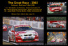 The Great Race 2002 - A collage of 4 photos showing the first three place getters from  Bathurst 2002 with winners time and laps completed.