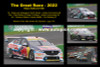 663 - The Great Race 2022 - A Collage of 4 photos showing the first three place getters from Bathurst 1000, 2022 with winners time and laps completed.