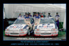 86761-F - Peter Brock &  John  Harvey  -  James Hardie 1000, Bathurst,  1986 - Holden Commodore VK - Printed with a black border and a caption describing the photo.