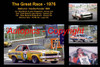 607 - The Great Race 1976 - A collage of the first three place getters from  Bathurst 1976 with winners time and laps completed. Morris / Fitzpatrick Torana L34 - Bond / Harvey Torana L34 - Peter Brock / Phillip Brock Torana L34