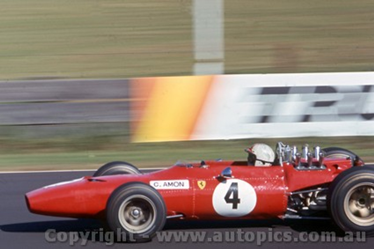 68601 - Chris Amon, Dino Ferrari  -   Warwick Farm Tasman Series 1968 - Photographer David Blanch