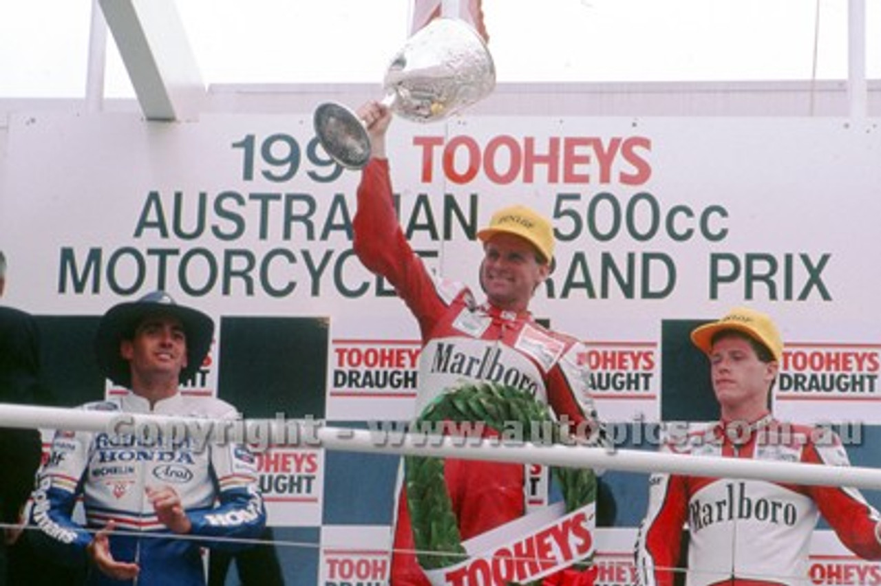 91319 - Wayne Rainey, Mick Doohan & John Kocinski - 500cc Australian Gran Prix  Eastern Creek 1991 - Photographer Ray Simpson