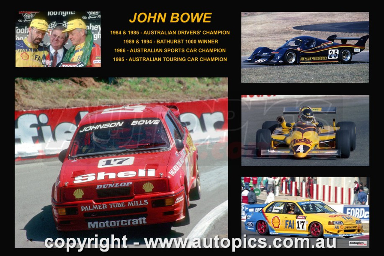 366 - John Bowe - A collage of a few of the cars he drove during his career