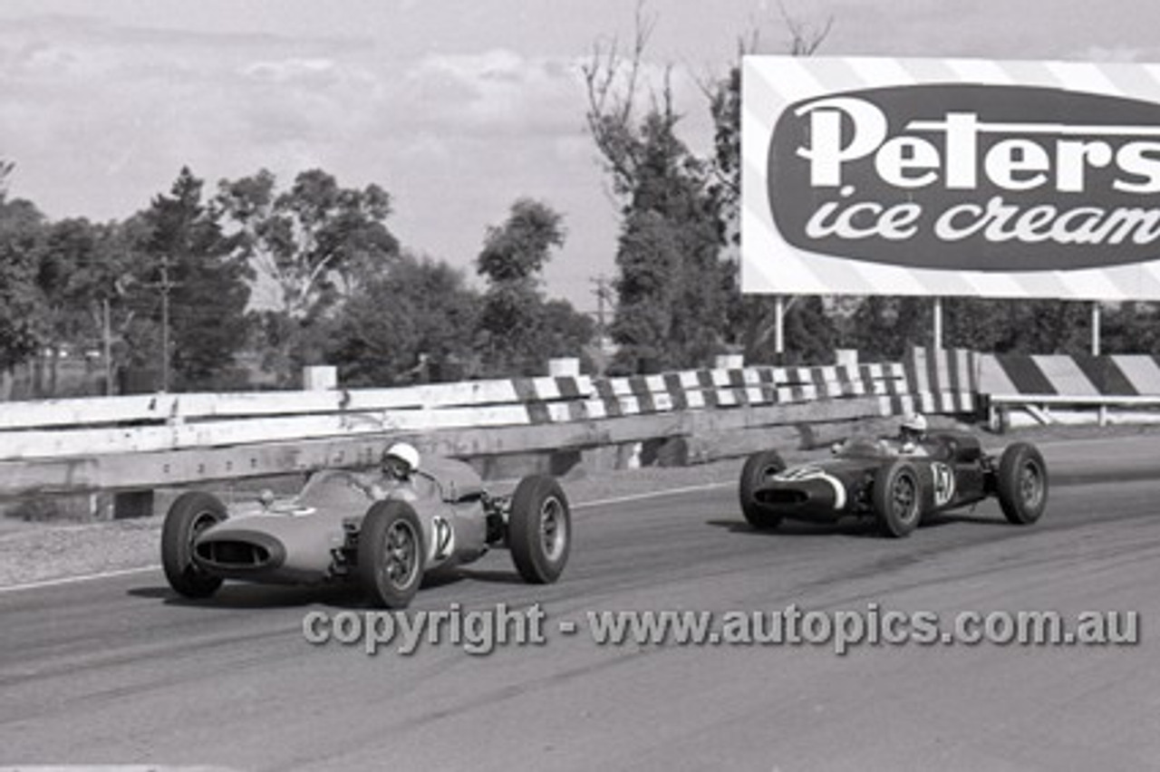 63586 - Chris Amon & Frank Gardner, Cooper - Sandown International -  11th  March 1963 - Photographer Peter D'Abbs